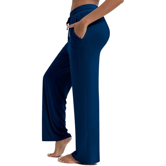 Maxbee Women's Wide Leg Drawstring Pants with Pockets Small - Picture 1 of 4